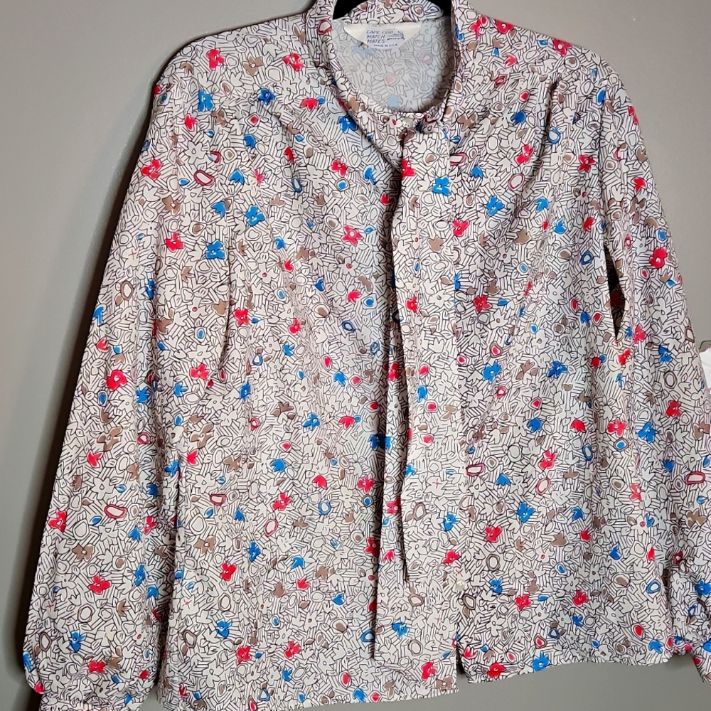 Light weight floral  blouse with tie